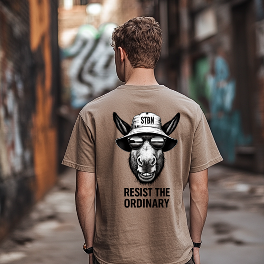 Stay Stubborn – Minimal Logo Tee - Brown Savana