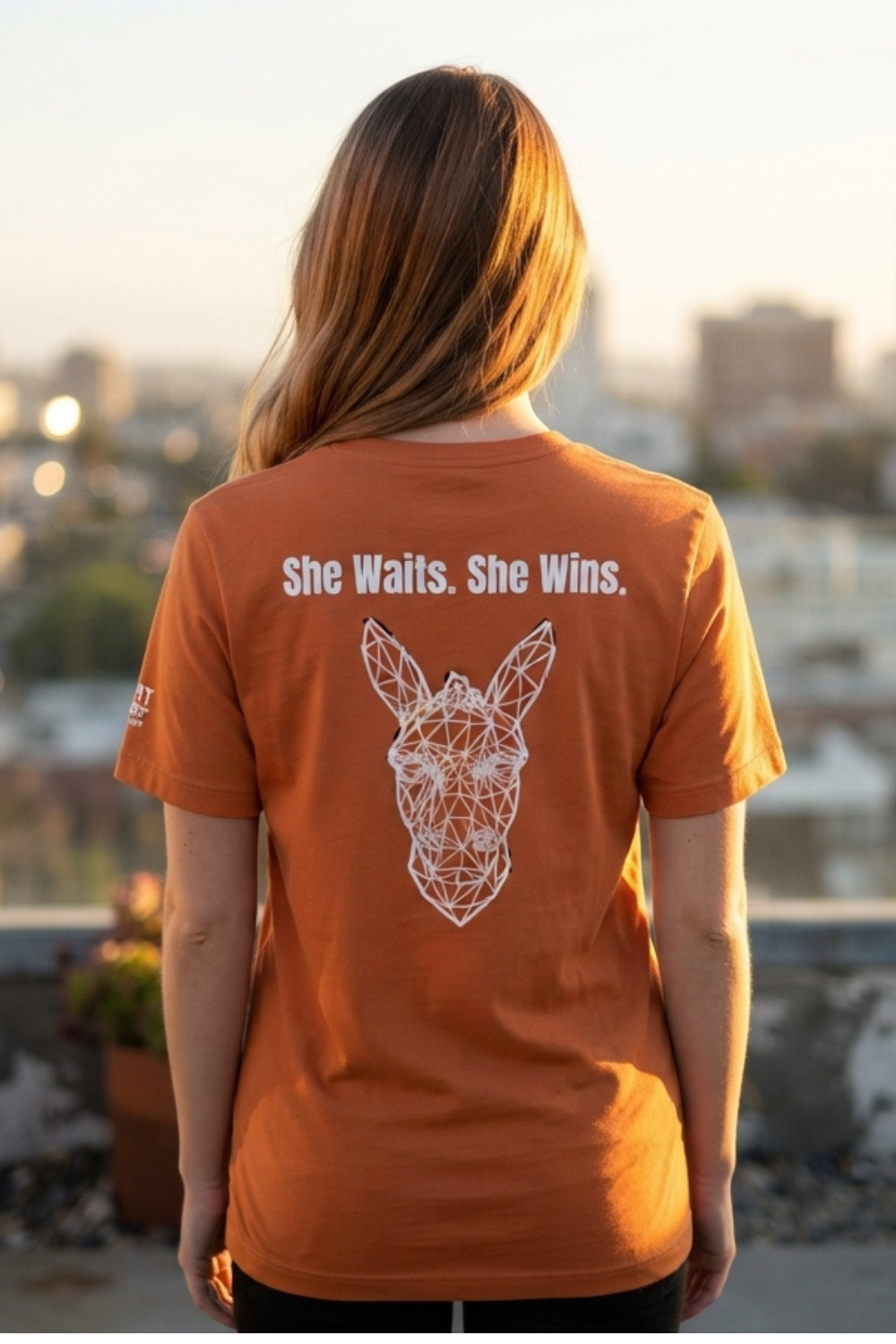She Waits. She Wins. Burnt Orange Graphic Tee | Women's Streetwear | The Patient Ones STBN