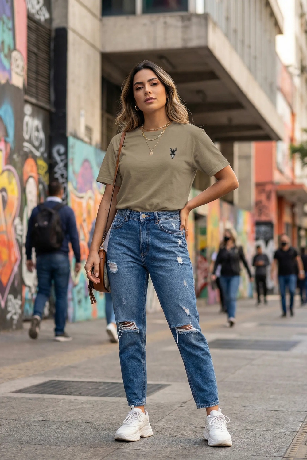 Minimal Logo Tee – Brown Savana | Women | €23.50