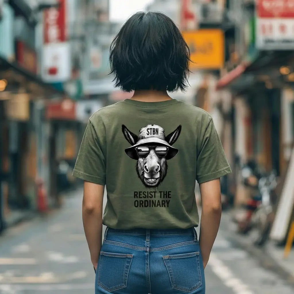 STBN Donkey Khaki Tee – Stubborn By Nature | Women's Streetwear